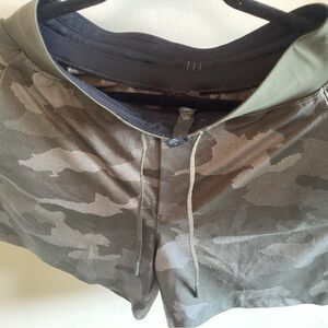 Lululemon Men’s 5” linerless shorts.  Size S.  Green camouflage